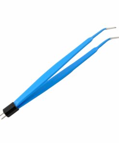 Reusable Bipolar, Gerald  Forceps, Angled, With American Plug, 17.8 Cm Length, 1.0Mm Tip, Blue (E-5-3825)