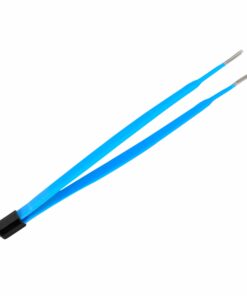 Reusable Bipolar, Gerald Kocher Forceps, Straight, With American Plug, 17.8 Cm Length, 1.5Mm Tip, Blue (E-5-3885)