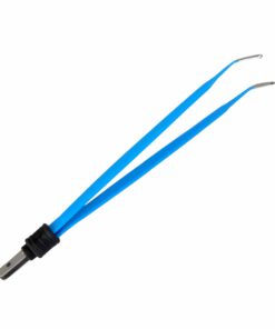 Reusable Bipolar, Gerald Kocher Forceps, Angled, With European Plug, 17.8 Cm Length, 1.0Mm Tip, Blue (E-5-3900)