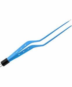 Reusable Bipolar, Yasargil (3 Holes Style) Forceps, Straight, With Amertican Plug, 24 Cm Length, 0.7Mm Tip, Blue (E-5-5325)