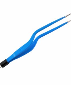 Reusable Bipolar, Bayonett Forceps, Straight, With American Plug, 20 Cm Length, 2.0Mm Tip, Blue (E-5-5925)