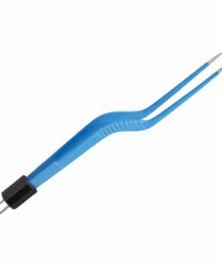 Reusable Bipolar, Yasargil Forceps, Straight, With American Plug, 15.6 Cm Length, 2.0Mm Tip, Blue (E-5-685)