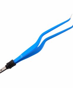 Reusable Bipolar, Bayonett Forceps, Angled Up, With European Plug, 18 Cm Length, 0.7Mm Tip, Blue (E-5-6960)