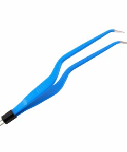 Reusable Bipolar, Bayonett Forceps, Angled Down, With American Plug, 20 Cm Length, 1.5Mm  Tip, Blue (E-5-7505)