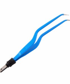 Reusable Bipolar, Bayonett Forceps, Angled Down, With European Plug, 22 Cm Length, 0.7Mm Tip, Blue (E-5-7560)