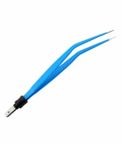 Reusable Bipolar, Standard Forceps, Long Angled, With European Plug, 20 Cm Length, 0.7Mm Tip, Blue (E-5-8140)