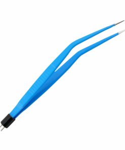 Reusable Bipolar, Standard Forceps, Long Angled, With American Plug, 20 Cm Length, 1.5Mm Tip, Blue (E-5-8185)