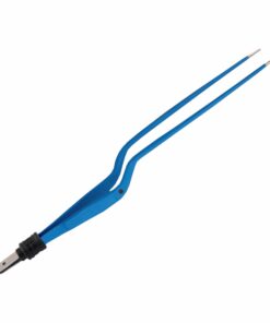 Reusable Bipolar, Hardy Bayonet Forceps, Straight, With European Plug, 20 Cm Length, 1.5Mm Tip, Blue (E-5-825)