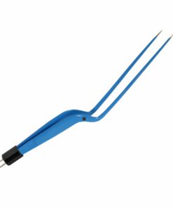 Reusable Bipolar, Hardy Bayonet Forceps, Angled, With American Plug, 20 Cm Length, 2.0Mm Tip, Blue (E-5-875)