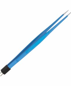 Reusable Bipolar, Cushing Forceps, Straight, With American Plug, 15.9 Cm Length, 1.0Mm Tip, Blue (E-5-960)