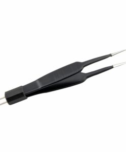 Reusable Bipolar, Jeweller Forceps No.5, Straight, Non Stick, With American Plug, 11.5 Cm Length, 0.7Mm Tip, Black (E-8-2106)