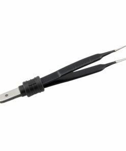 Reusable Bipolar, Mcpherson Forceps, Straight, Non Stick, With European Plug, 9.0 Cm Length, 0.7Mm Tip, Black (E-8-2661)