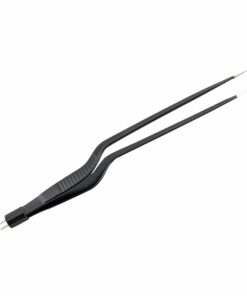 Reusable Bipolar, Bayonett Forceps, Straight, Non Stick, With American Plug, 16 Cm Length, 0.5Mm Tip, Black (E-8-3065)