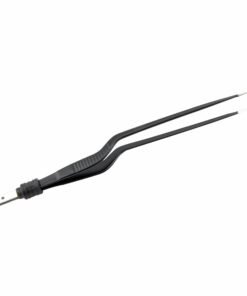 Reusable Bipolar, Bayonett Forceps, Straight, Non Stick, With European Plug, 22 Cm Length, 0.7Mm Tip, Black (E-8-3380)