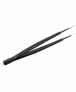 Reusable Bipolar, Gerald Forceps, Straight, Non Stick, With American Plug, 17.8 Cm Length, 1.5Mm Tip, Black (E-8-3806)