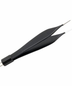 Reusable Bipolar, Adson Forceps, Straight, Non Stick, With American Plug, 12 Cm Length, 0.7Mm Tip, Black (E-8-45)