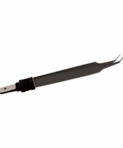 Reusable Bipolar, Iris Forceps, Angled, Non Stick, With European Plug, 10.8 Cm Length, 0.7Mm Tip, Black (E-8-5050)