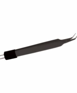Reusable Bipolar, Iris Forceps, Angled, Non Stick, With American Plug, 10.8 Cm Length, 0.5Mm Tip, Black (E-8-5065)