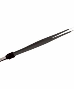 Reusable Bipolar, Semkin Forceps, Straight Non Stick, With European Plug, 15.9 Cm Length, Needle Tip, Black (E-8-5100)