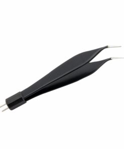 Reusable Bipolar, Adson Forceps, Angled, Non Stick, With American Plug, 18 Cm Length, 1.5Mm Tip, Black (E-8-525)