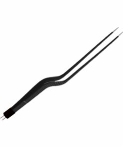 Reusable Bipolar, Yasargil Forceps, Straight, Non Stick, With American Plug, 19.7 Cm Length, 0.7Mm Tip, Black (E-8-5325)