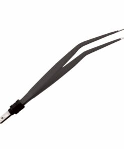 Reusable Bipolar, Standard Forceps, Long Angled, Non Stick, With European Plug, 22 Cm Length, 1.5Mm Tip, Black (E-8-5370)