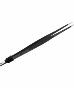 Reusable Bipolar, Cushing Forceps, Straight, Non Stick, With European Plug, 17.8 Cm Length, 1.0Mm Tip, Black (E-8-5450)