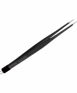 Reusable Bipolar, Cushing Forceps, Straight, Non Stick, With Ameircan Plug, 15.9 Cm Length, 0.5Mm Tip, Black (E-8-5460)