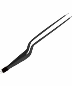 Reusable Bipolar, Hardy Bayonet Forceps, Straight, Non Stick, With Ameircan Plug, 20 Cm Length, 2.0Mm Tip, Black (E-8-5555)