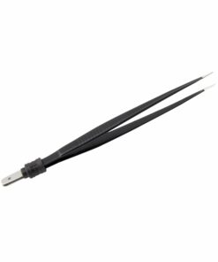 Reusable Bipolar, Standard Forceps, Straight Non Stick, With European Plug, 16 Cm Length, 0.7Mm Tip, Black (E-8-680)