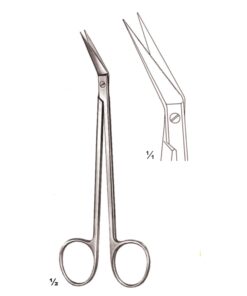 Locklin Scissors S/S Curved 16Cm One Toothed Cutting Edge (B-066-16)