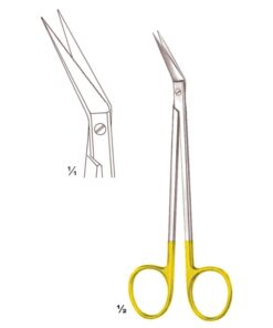 Locklin Scissors S/S Curved Tc 16Cm One Toothed Cutting Edge (B-066-16Tc)