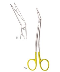 Locklin Scissors S/S Curved Tc 16Cm One Toothed Cutting Edge (B-067-16Tc)