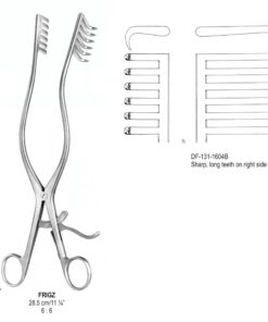 Abdominal Retractors, 28.5Cm, Sharp, 6X6, Long Teeth Right