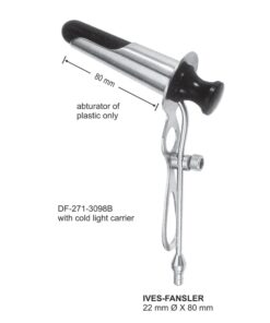 IVES-FANSLER Rectal Specula 22mm Ø x 80mm, with cold light carrier (SS-271-3098B)