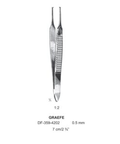 Graefe Iris Forceps, 7Cm, Str, 1X2 Teeth, Ø 0.5Mm  (SS-359-4202)