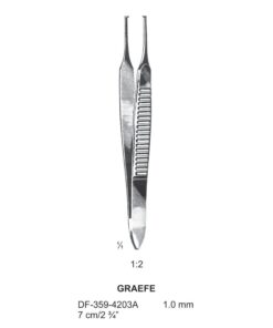 Graefe Iris Forceps, 7Cm, Str, 1X2 Teeth, Ø 1.0Mm  (SS-359-4203A)