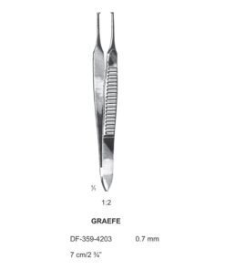 Graefe Iris Forceps, 7Cm, Str, 1X2 Teeth, Ø 0.7Mm  (SS-359-4203)