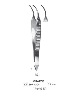 Graefe Iris Forceps, 7Cm, Cvd, 1X2 Teeth, Ø 0.5Mm  (SS-359-4204)