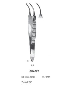 Graefe Iris Forceps, 7Cm, Cvd, 1X2 Teeth, Ø 0.7Mm  (SS-359-4205)