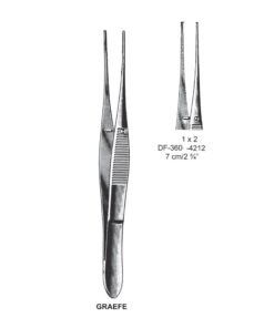 Graefe Iris Forceps, Str, 1X2 Teeth, 7 Cm  (SS-360-4212)