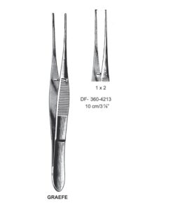 Graefe Iris Forceps, Str, 1X2 Teeth, 10 Cm  (SS-360-4213)
