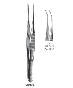 Graefe Iris Forceps, Cvd, 1X2 Teeth, 7 Cm  (SS-360-4214)