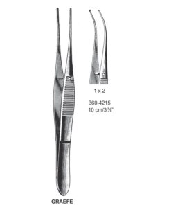 Graefe Iris Forceps, Cvd, 1X2 Teeth, 10 Cm  (SS-360-4215)