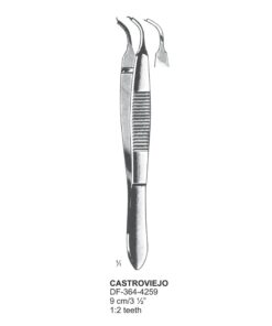 Castroviejo Tissue Forceps,  1:2 Teeth, Angled, 9 Cm  (SS-364-4259)