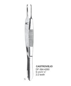 Castroviejo Tissue Forceps,  2:2 Teeth, Str, 9 Cm  (SS-364-4260)