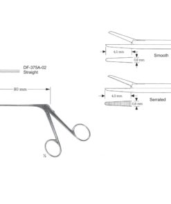 Micro Ear Forceps, Shaft Length 80Mm, Serrated, Straight  (SS-375A-02)