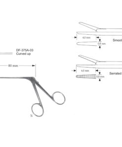 Micro Ear Forceps, Shaft Length 80Mm, Serrated, Curved Up (SS-375A-03)