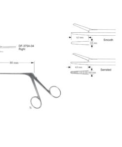 Micro Ear Forceps, Shaft Length 80Mm, Serrated, Right (SS-375A-04)