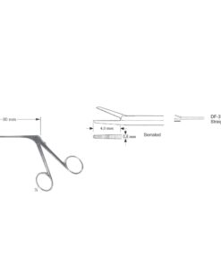 Micro Ear Forceps, Shaft Length 80Mm, Serrated, Straight  (SS-375B-02)